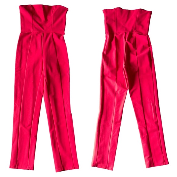 Kittenish Red Strapless Jumpsuit - Picture 11 of 13